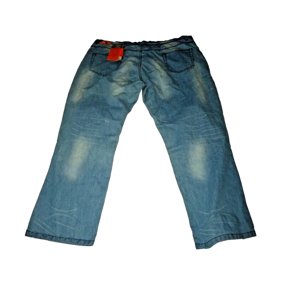 Milwaukee Leather Mens 44x32 Reinforced Denim Motorcycle Riding Jeans Light Wash